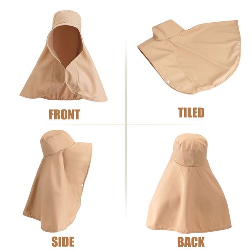 Women Sun Hats Sun Protection Wide Brim Shawl with Neck Flap Hiking Visor Hat - Picture 13 of 19