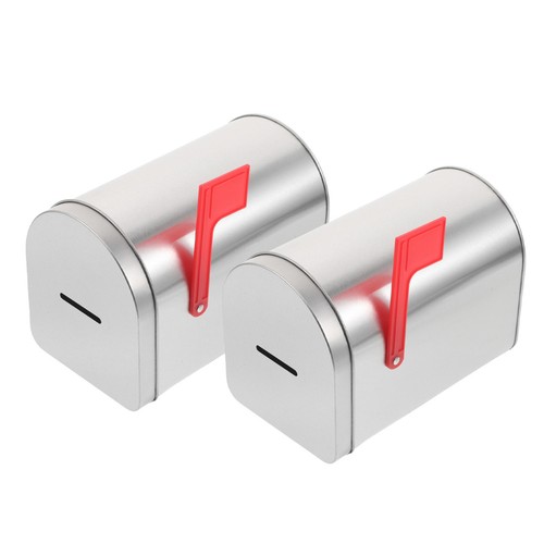  2 Pcs Mailbox Shaped Storage Tins Small Treats Candies Containers - Picture 7 of 17