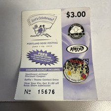 2000 Portland Rose Festival Lapel Hat Pin with coupon booklet NEW