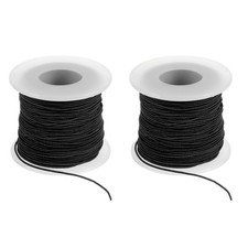 String for Bracelet 164 ft/50 m Length 0.8 mm Dia, 2 Roll Cord, Black