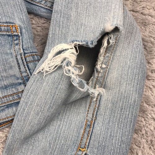 Chaqueta Levis Trucker Niñas Grandes L Envejecida Lavado Ligero Denim Recortada - Imagen 3 de 14