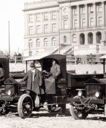 F L BUSCHE 1924 MEN & PIERCE ARROW TRUCK FLEET OMAHA NE PANORAMIC PHOTOS BUCYRUS - Picture 10 of 12