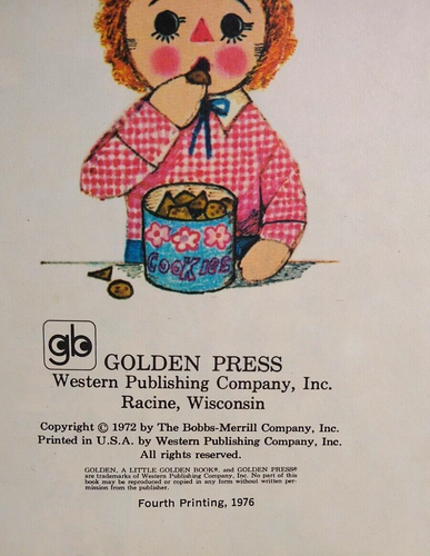 LOTE DE 3 LIBROS DORADOS DE COLECCIÓN RAGGEDY ANN 1 cuenco para niños 1 muñeca de goma con chirrido LEER - Imagen 19 de 23