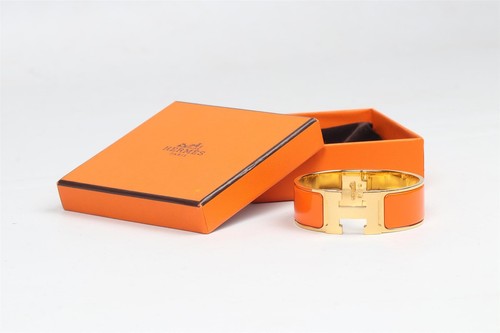 HERMÈS ORANGE 2010 CLIC CLAC H 20 MM ENAMEL BRACELET 16 CM - Picture 6 of 6