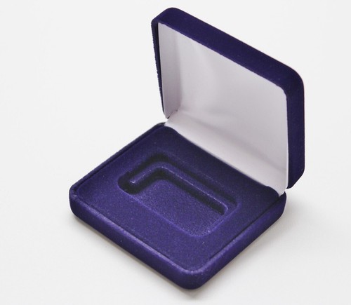 Blue Velvet Box & Airtite Holder Capsule for 1 oz Silver Bar, Horizontal Display - Picture 2 of 8