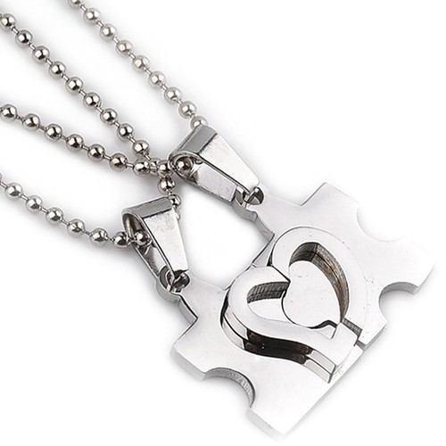 2x Edelstahl Freundschaft Partner Ketten Kette Anhänger Freundschaftsketten Love - Bild 7 von 8