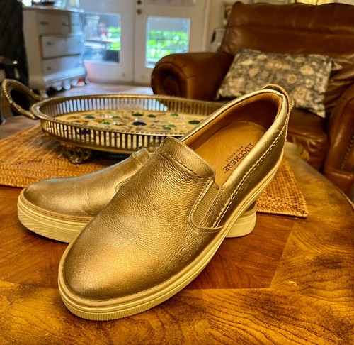 Lucchese leather sneakers W 8.5 Metallic copper gold 8X Stapleton Collection - Picture 16 of 18
