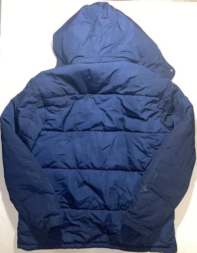 True Religion Hooded Puffer Jacket Coat Mens L Large Navy Dark Blue Horseshoe - Picture 12 of 16