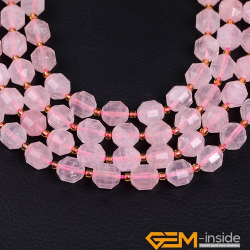 6/8/10/12mm Nature Stone Bicone Faceted Spacer Loose Beads Jewelry Making 15" - Picture 245 of 347