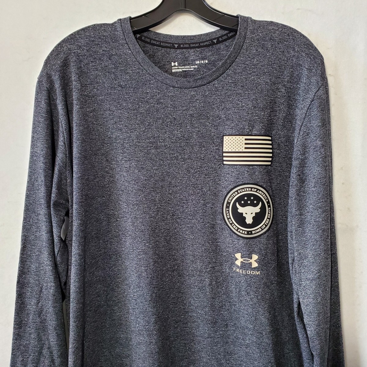 Under Armour Project Rock Mens Large Long Sleeve Freedom