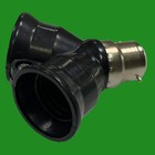 2x B22 to 2xE27 Black 2 Into 1 Light Bulb Lamp Socket Fitting Adaptor Splitter