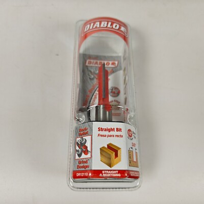 Diablo DR12110 Router Straight Bit 3/8'', 1-1/4'' Depth, 1/2'' Shank Carbide