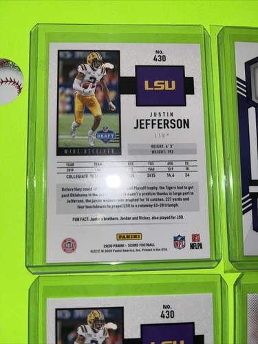Jordan Addison 2023 Score Football Orange Lava # /565 | Justin Jefferson ⚫️ RC - Picture 14 of 19