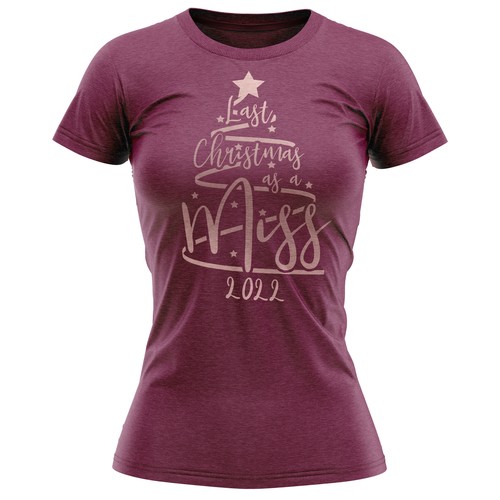 Rose Gold Last Christmas As A Miss 2022 T Shirt Wedding Engagement Gifts Bride - Picture 8 of 15