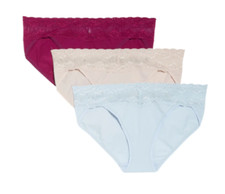 Natori L1062 Women's 3-Pack Bliss Perfection Bikini Briefs One Size