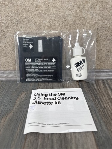 3M 3.5 Diskettenlaufwerk Kopf Reinigungsdiskette - Lesefehler beheben für Retro Computer gebraucht
