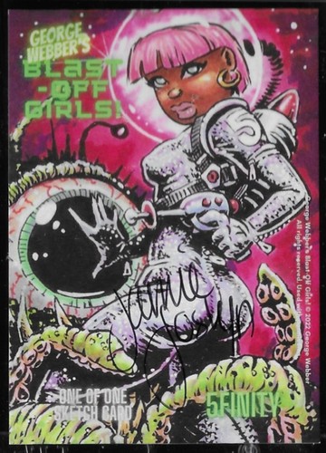 2022 5finity Blast-off Girls SKETCH card - Jamie Joslyn /20 hand drawn art b - Picture 2 of 2