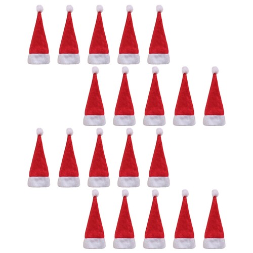 20PCS Christmas Lollipop Hats Mini Santa Claus Hats Decorative Candy Cover