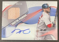 Dustin PEDROIA 2017 Topps Major League Material Relic AUTO #MLMA-DPE 6/15 NM