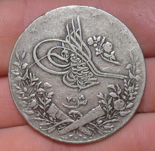 Egypt - AH 1327/6H Large Silver 20 Qirsh