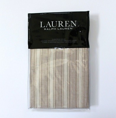 Ralph Lauren Graydon Bold Stripe 26“ x 26” Euro Sham In Dune /& Linen NWT