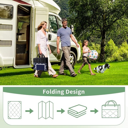 Outdoor Rug 8x10 Plastic Straw Reversible Large Carpet Mat for Camping & Patio - Picture 19 of 51
