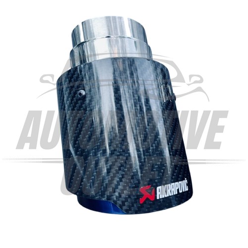 AKRAPOVIC EXHAUST TIPS 4" OUTLET BLUE & BLACK CARBON FIBRE UNIVERSAL - Picture 3 of 10