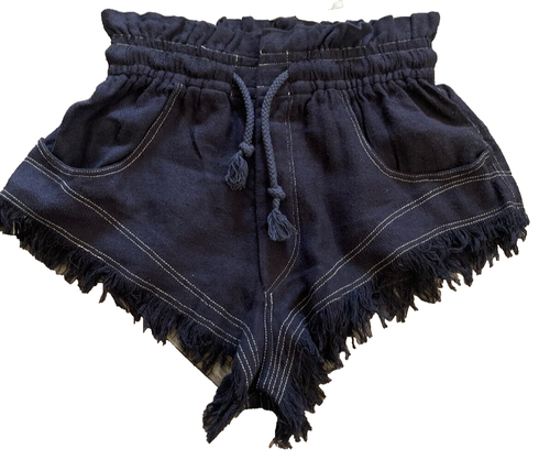 Pantaloncini donna Isabel Marant Talapiz in seta taglia 34/2 nuovi con etichetta blu navy sfilacciato coulisse - Foto 4 di 10