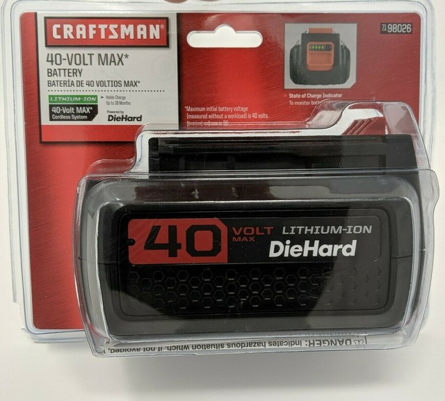 Craftsman 98026 Diehard 40v 40 Volt Max Lithium Ion Battery With Charger for sale online | eBay
