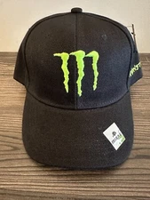 NEW Monster Energy Black/Neon Green Curved Brim Adjustable Embroidered Hat