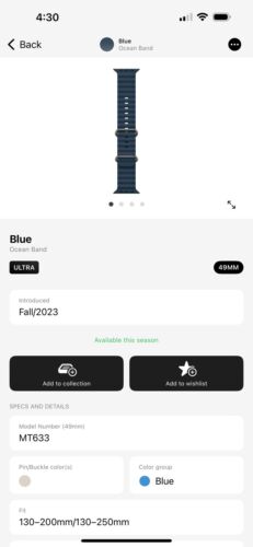 Apple Watch 49mm Ocean Band for Ultra/Ultra 2 Blue Genuine OEM Perfect - Picture 5 of 9