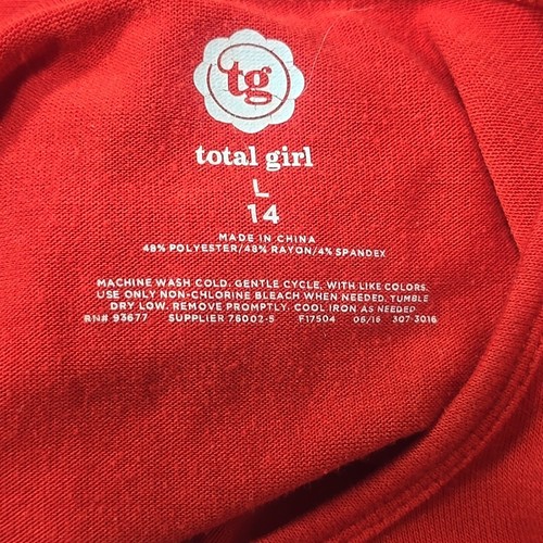 Total Girl LG(12) Girls 2pc Pajama Set Fleece Pants LS Shirt Dogs Snowflakes Red - Picture 8 of 10