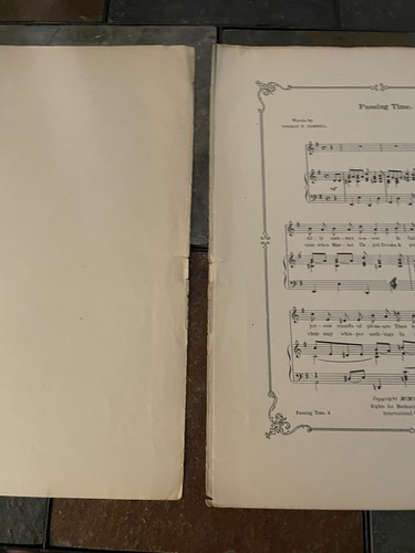 Partitura musical vintage 1909 Fussing Time de Geo D Clews Norman F. Carroll - Imagen 4 de 8