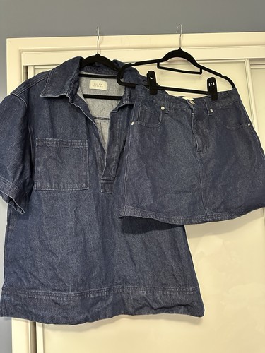 Dissh Denim Skirt & Top Set – Indigo Oversized 100% Cotton AUS/8 US/4-6 - Picture 7 of 17