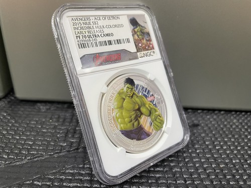 2015 Niue Silver Marvel Avengers Incredible Hulk NGC Pf70 Ultra Cam ER - Picture 4 of 5