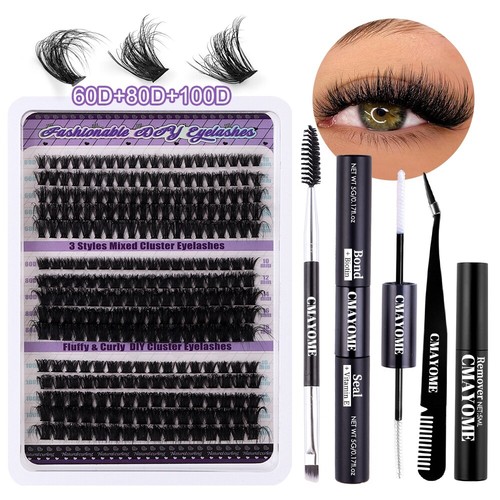 Eyelash Extension Kit 270/300pcs Individual Lashes Cluster D Curl Clusters UK - Picture 7 of 30