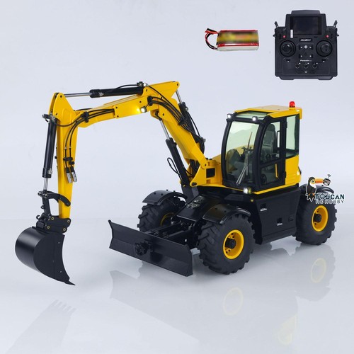 1/14 Hydraulikexkatzepferd 110W 9Kanal-Ventil 3-Arme Metall-Bagger PL18EV Radio - Picture 3 of 12