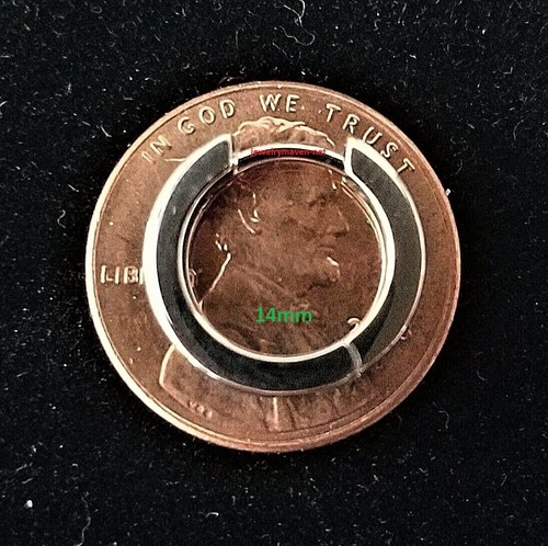 Pendiente único de aro con bisagras de platino sólido pesado de 14 mm 1/2" pulido EE. UU. - Imagen 3 de 3