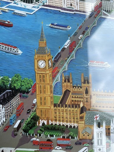 London - Gemälde berühmter Wahrzeichen 1999 signierter Druck von Craig Taylor selten - Bild 2 von 12