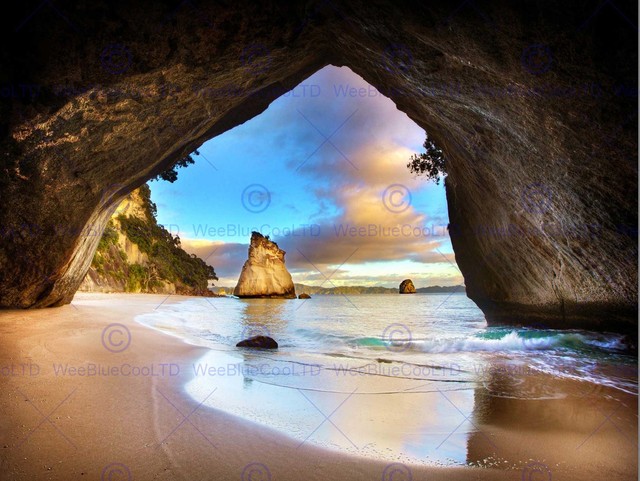 NATURE LANDSCAPE BEACH SEA ROCK EROSION STACK FRAMED PRINT B12X4755