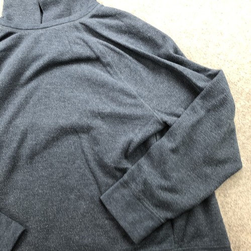 Banana Republic Hoodie Mens 2XL Blue Hooded Sweatshirt Solid Knit Sweater - Picture 3 of 8