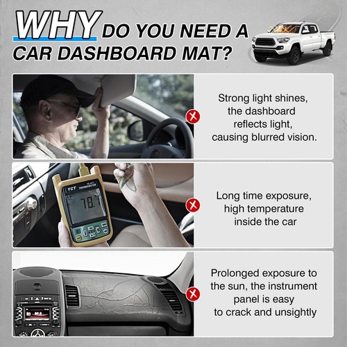 For Ford Focus 2005-2011 Anti-UV Dash Mat Sunshade Carpet Dash Board Pad Cover - Picture 2 of 9