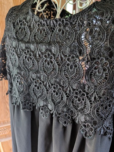 JJ'HOUSE BRAUTMUTTER HochzeitKLEID SPITZE STICKEREI BLUMEN SCHWARZ GR 48 50 3XL - Bild 17 von 24