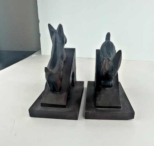 Scottie Dog Wooden Bookends - Vintage - Each are 5.5x4.5x3" - Picture 4 of 9