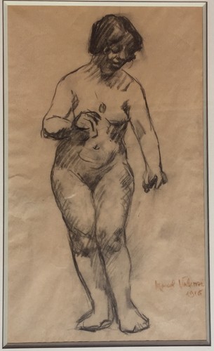Dibujo original desnudo femenino carbón Marcel Valensi 1916 artista antiguo listado - Imagen 2 de 10