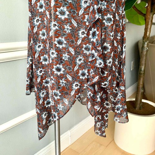 Veronica asymmetrisches Seiden-Midikleid mit Bart Sazan Runway Damen 6 Ton NEU 650 $ - Bild 5 von 13