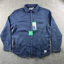 Rugged Elements Men's Sweater Fleece Over Shirt Snap button, Blue, Size XL
