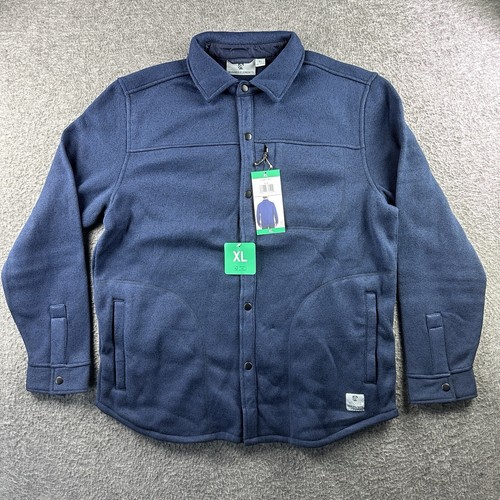 Rugged Elements Men's Sweater Fleece Over Shirt Snap button, Blue, Size XL - Picture 1 of 5