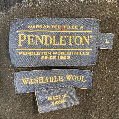 Pendleton Mens Sweater Vest Large With Zipper Washable Wool Charcoal Gray Herrin - Picture 4 of 11