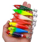 7Pcs Glow Squid Jig Shrimp Lures Fishing Bait Hook Octopus 9.5cm/10g Saltwater